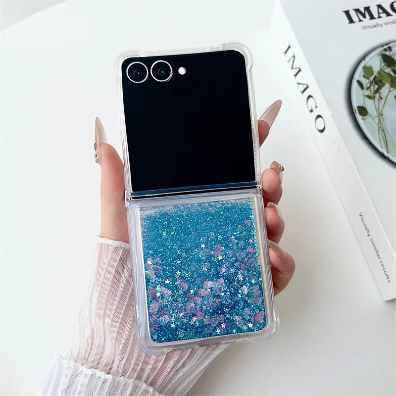 Luxury Glitter Quicksand Hearts Phone Case with Dynamic Glossy Sequins