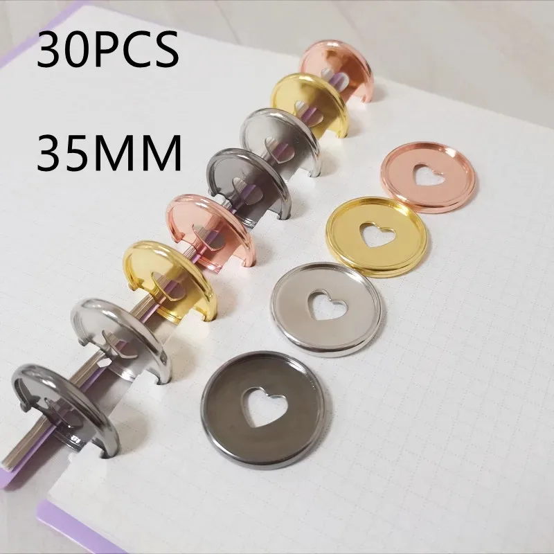 Binding Ring 30PCS35MM electroplating plastic binding CD DIY loose-leaf mushroom hole notebook disc buckle