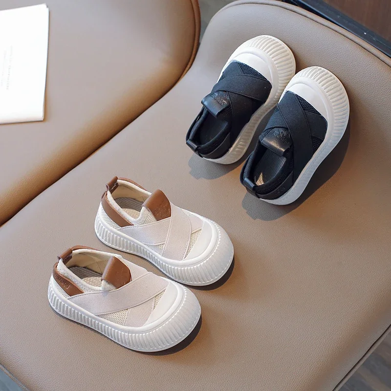 Children's Tennis Shoes Boys Breathable Mesh Casual Sneakers Slip on Soft Sole Kids Shoes Versatile Girls Non-slip Skate Shoes 3