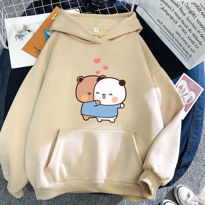 

Panda Bear Cartoon Bubu and Dudu Hoodie Cute Sweatshirts Long Sleeve Girls Print Pullovers O-Neck Kawaii Ullzang Casual Hoodies