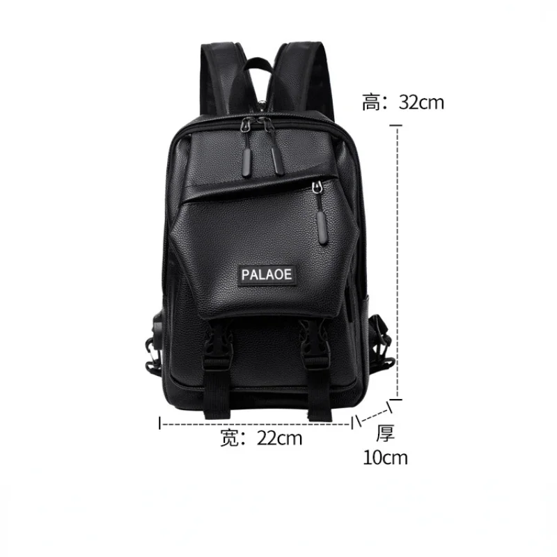 Mini Zaino da uomo Moda Piccolo Uomo Multifunzione Borsa da petto Zaino da viaggio Zaini da viaggio Zaino da uomo 2024 Pu Bagpack in pelle - immagine 6