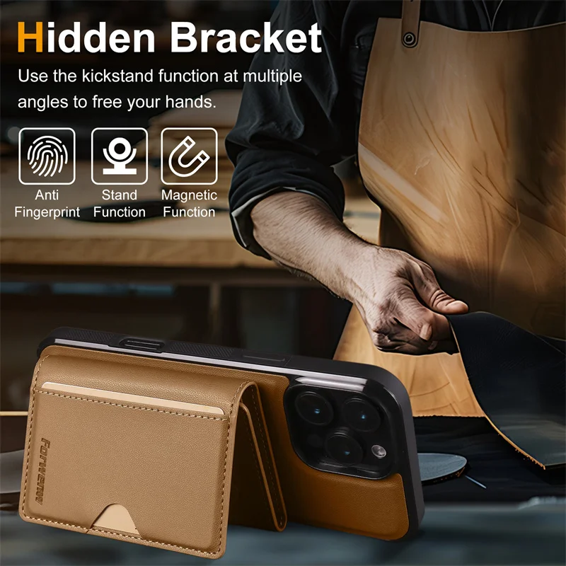 2-in-1 Magnetic Wireless Charging PU Leather Phone Case
