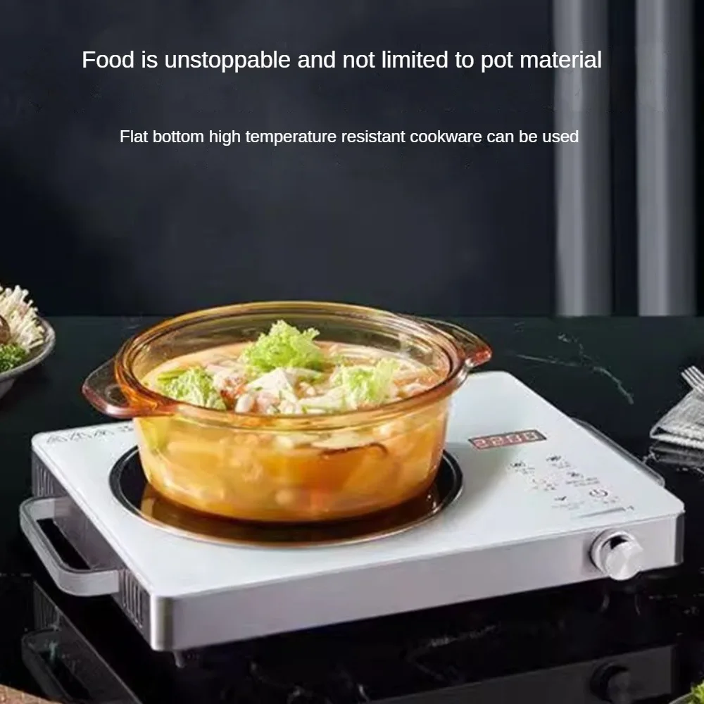 Electric Hot Plate 2200W Portable Electric Stove Countertop Infrared Single Burner For Home,Adjustable Temperature Easy to Clean 4