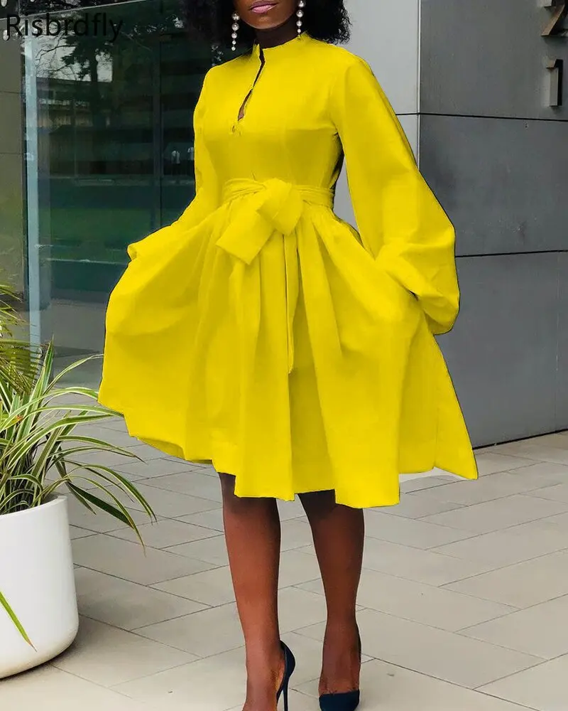 2022 African Dresses for Women Summer African Women Long Sleeve White Yellow  Plus Size Dress S 5XL African Clothes| | - AliExpress