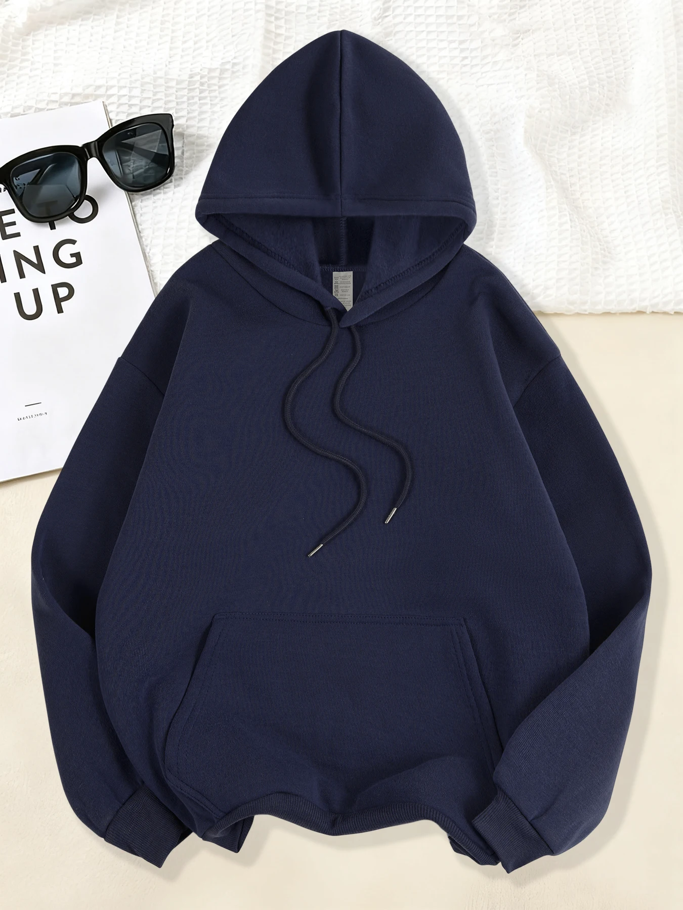 بلوفرات الخريف والشتاء المرأة البلوز مريح الصلبة هوديي الصوف ملابس عصرية الشارع لينة ملابس رياضية ملابس علوية دافئة غير رسمية