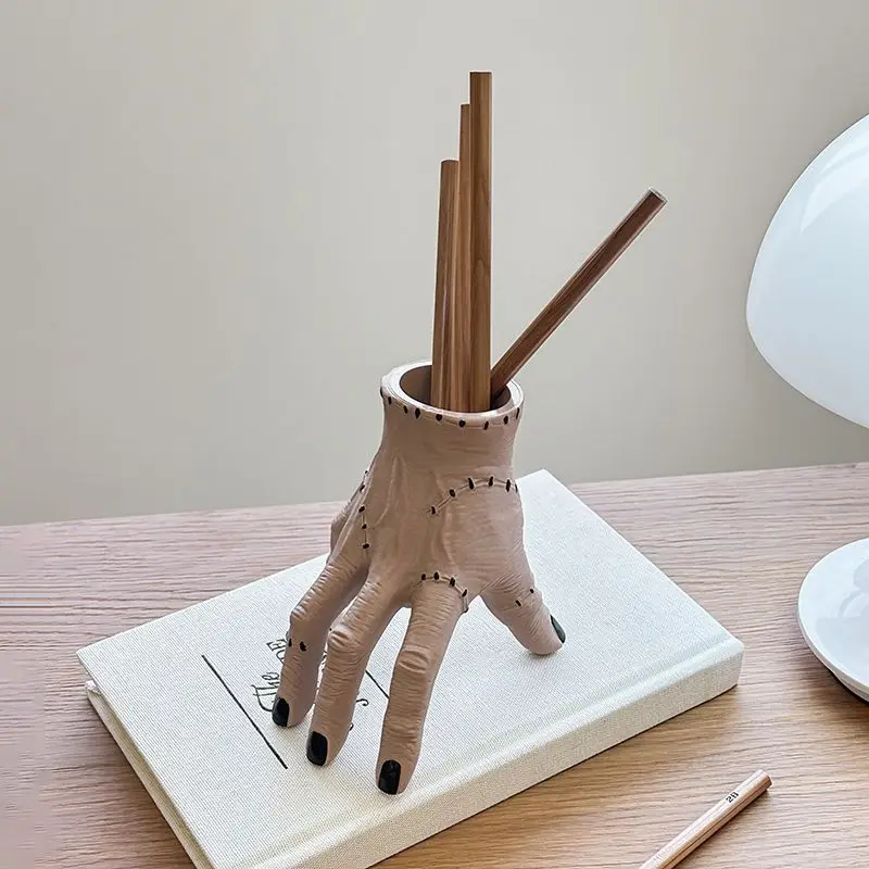 Adams Palm Broken Hand Ornament on Halloween. Garden Decoration Astor's Hand Fleshy Potted Basin Scary Palm Pen Holder Storage