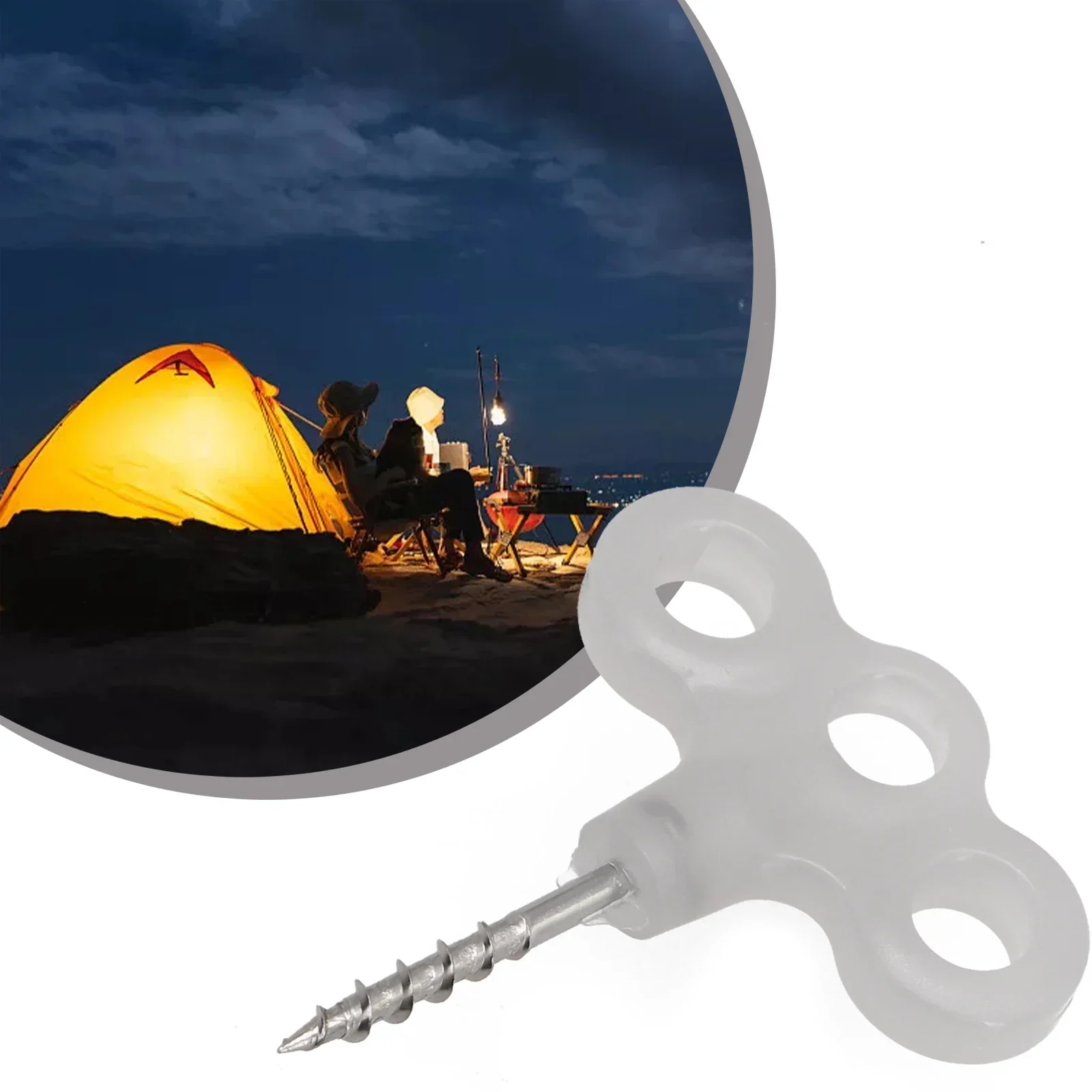 Camping Luminous Tent Screw Peg Nail Spike Hook Ground Anchors Screw Rope Tree Decking Travel Peg