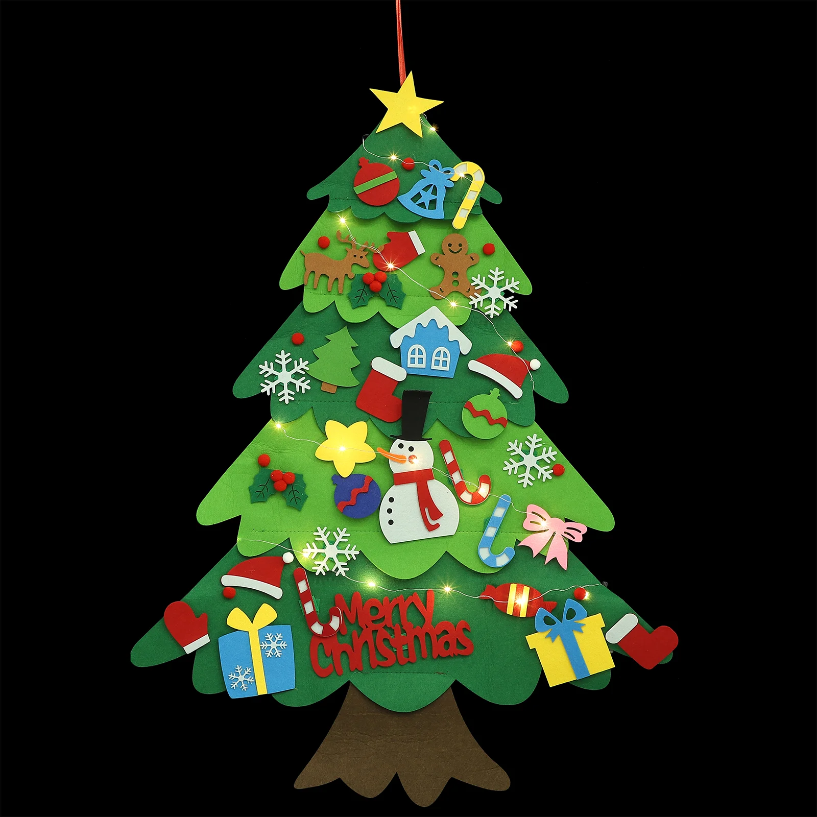 

Felt Christmas Tree Wall Hanging Gifts DIY Decor Kids Artificiales Para