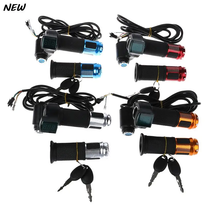 Universal Electric Bike Twist Throttle with LCD Display and Handle Grip (12-96V)