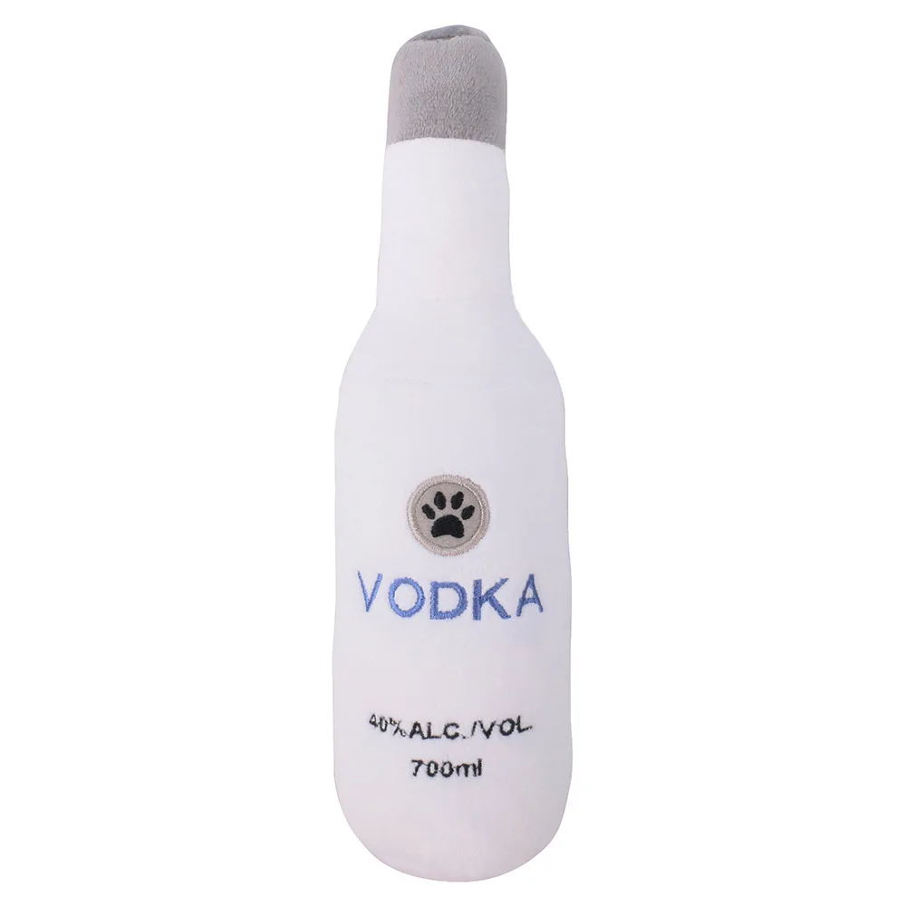 

Dog Plush Toy Cute And Cool Stuffed Dog Toys Plush Vodka Bottles Squeaking And Sounding Pet Toys Fleece Squeak Toys