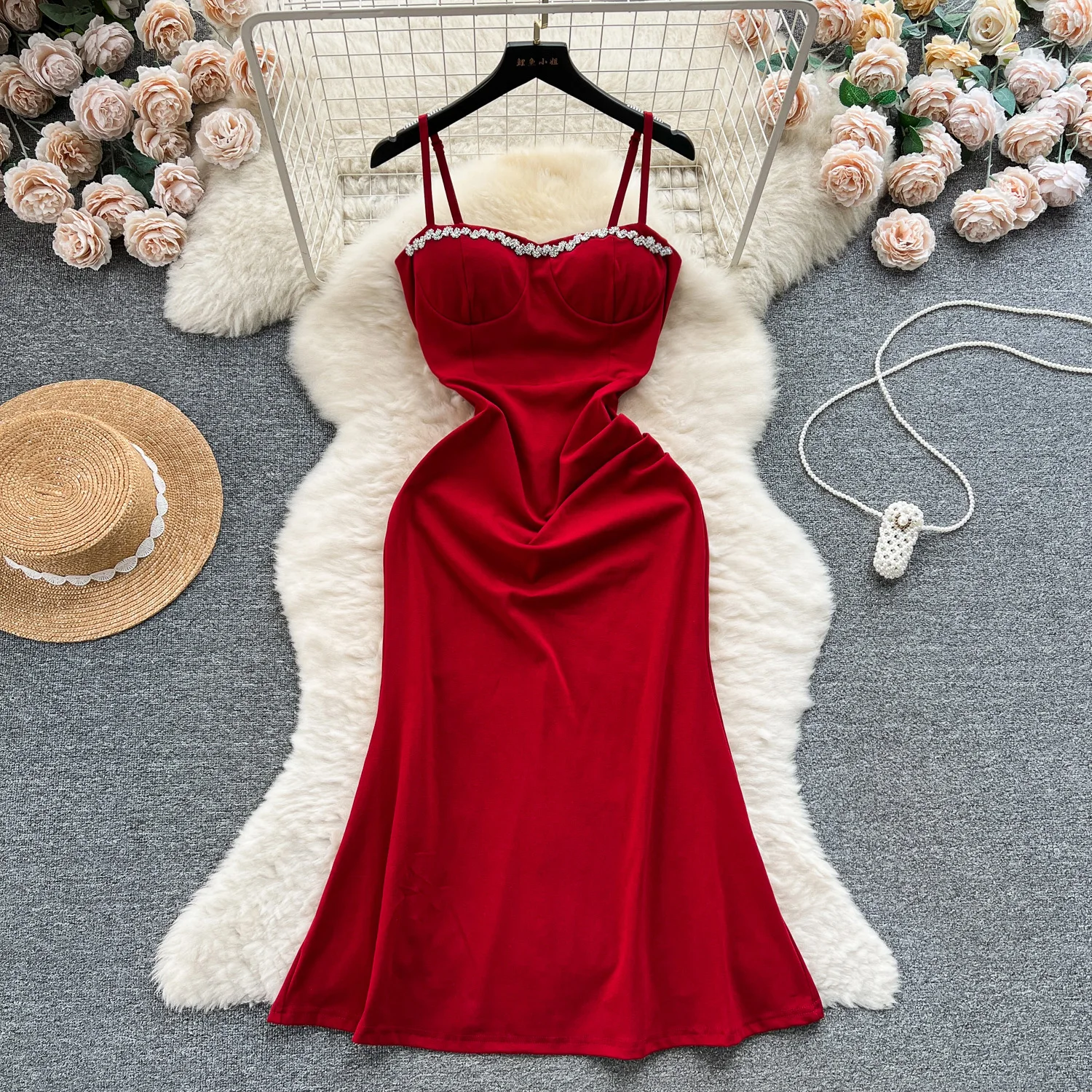 

Женская одежда Harajpoo, элегантное платье, роскошный бюстгальтер со стразами и вставками из фетра, облегающее платье средней длины