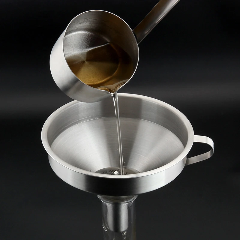 100/120/200/300/400/450 Mesh Nylon Filter Stainless Steel Funnel for Fruit Milk Traditional Chinese Medicine Oil White Wine
