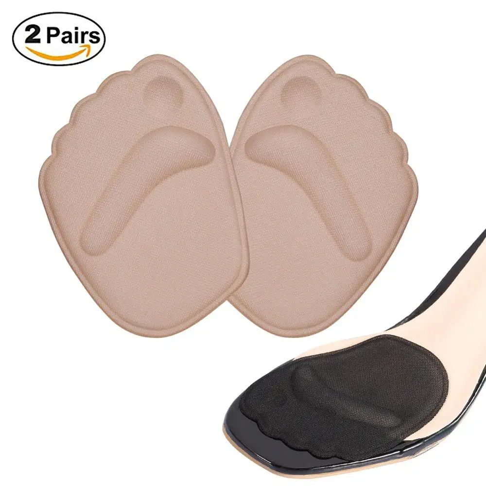 

2 Pairs Anti-slip Silicone Forefoot Pad Thicker Half Yard Pad For High Heels Shoes Woman Lady Foot Pad Protector 2 Styles Choose