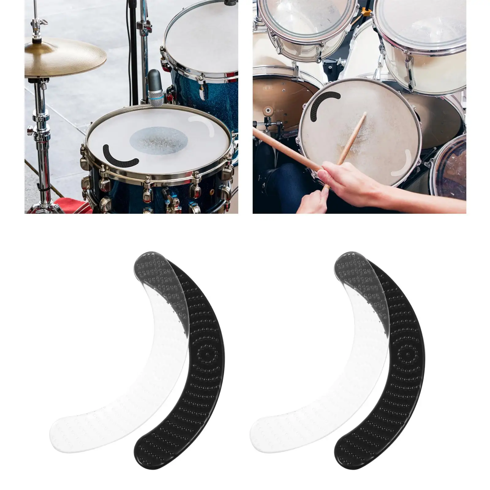 2xSiliconeMuteDamperPadsforSnareDrumReusableTonesControl