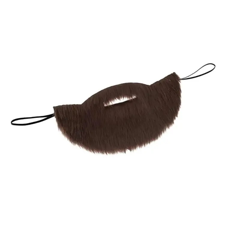 39BB Accessorio per barba da palcoscenico per costume da barba Marrone, effetto capelli, per feste cosplay e styling dei - immagine 4
