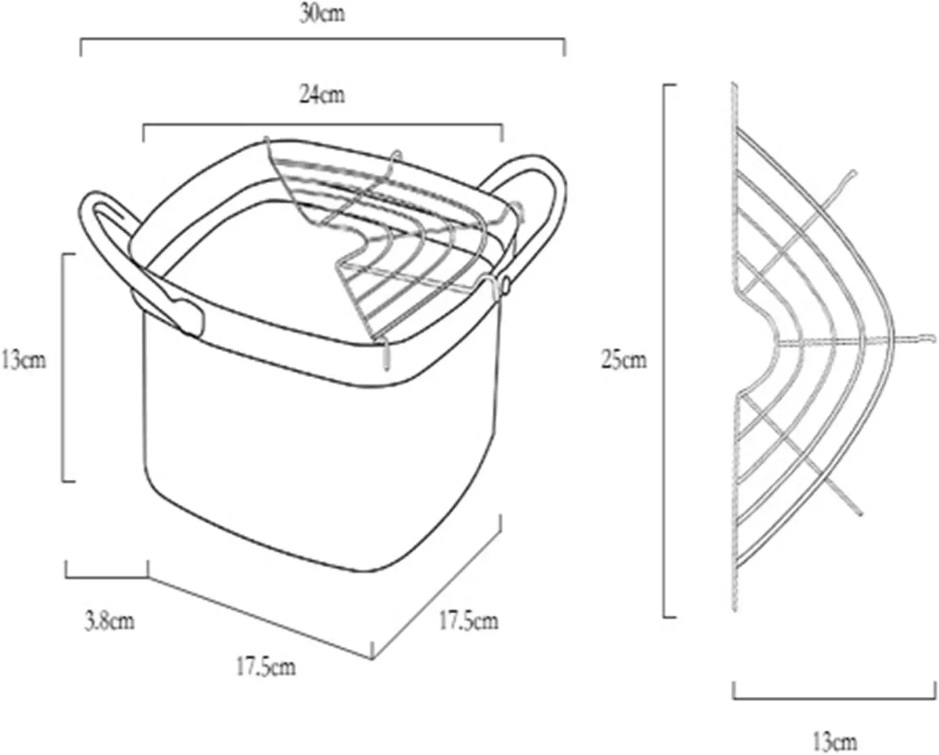 Japanese Frying Pan Tempura Frying Pan Household Mini Fried Chicken Noodle Soup Pot with Oil Drip Rack