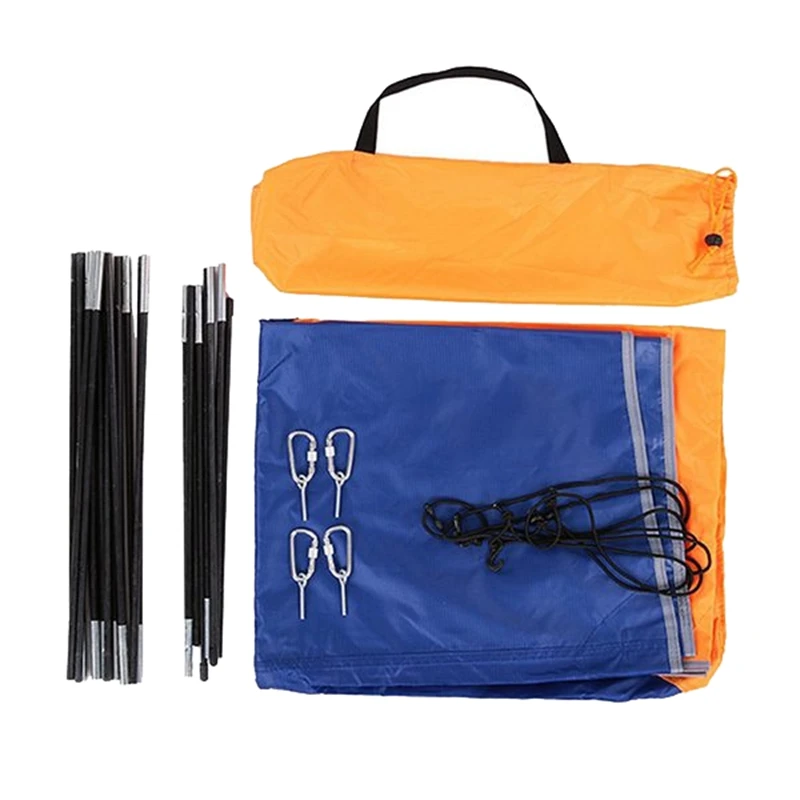 

Orange Blue Inflatable Boat Tent Fishing Boat Rainproof Awning With Dual Hole Mat