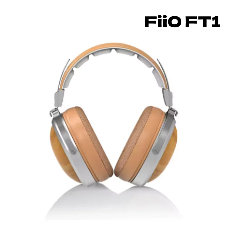 FiiO FT1 Closed-Back Over-Ear Headphone 60mm Dynamic Driver Hi-Res Audio Wired HiFi American Black Wood Ear Cups for Studio 2