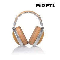 FiiO FT1 Closed-Back Over-Ear Headphone 60mm Dynamic Driver Hi-Res Audio Wired HiFi American Black Wood Ear Cups for Studio 2