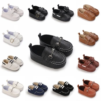 Primavera e autunno Ragazzi Gentleman Lefu Piccole scarpe in pelle per neonati 0-12 mesi Scarpe da passeggio con suola morbida britannica 1