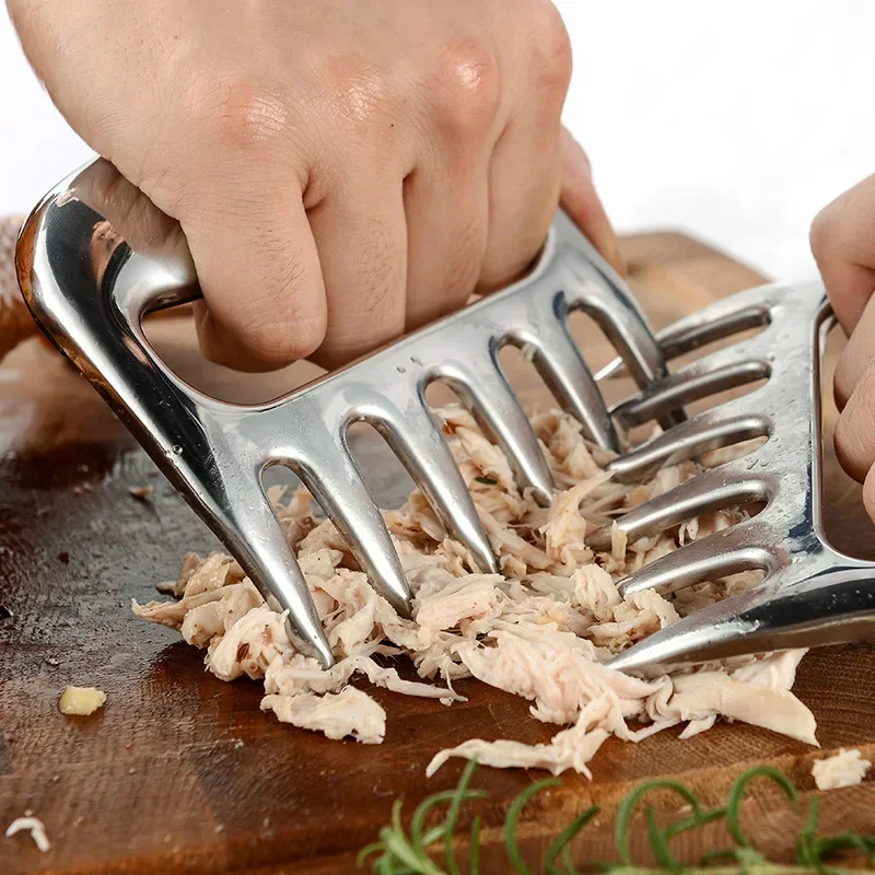 BBQ Grill Accessories 2pcs Meat Fork Shredder BBQ Fork Bear Claw Meat Separator Handle Kitchen Food Slicer BBQ Processor Kitchen Supplies