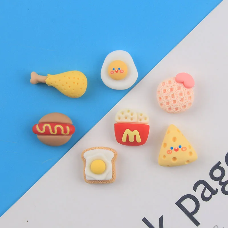 

Resin Food Flatback Cabochons 20pcs Cookies Cheese Fake Foods Flat Back Embellishments for Scrapbooking DIY Jewelry Accessories