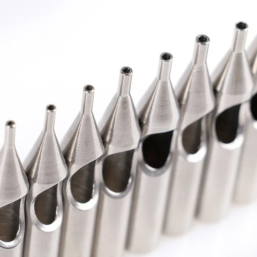 5pcs Stainless Steel Tattoo Tips Permanent Tattoo Nozzle Tips RT FT DT Machine Gun Grip Tip Accessories disposable tattoo tips