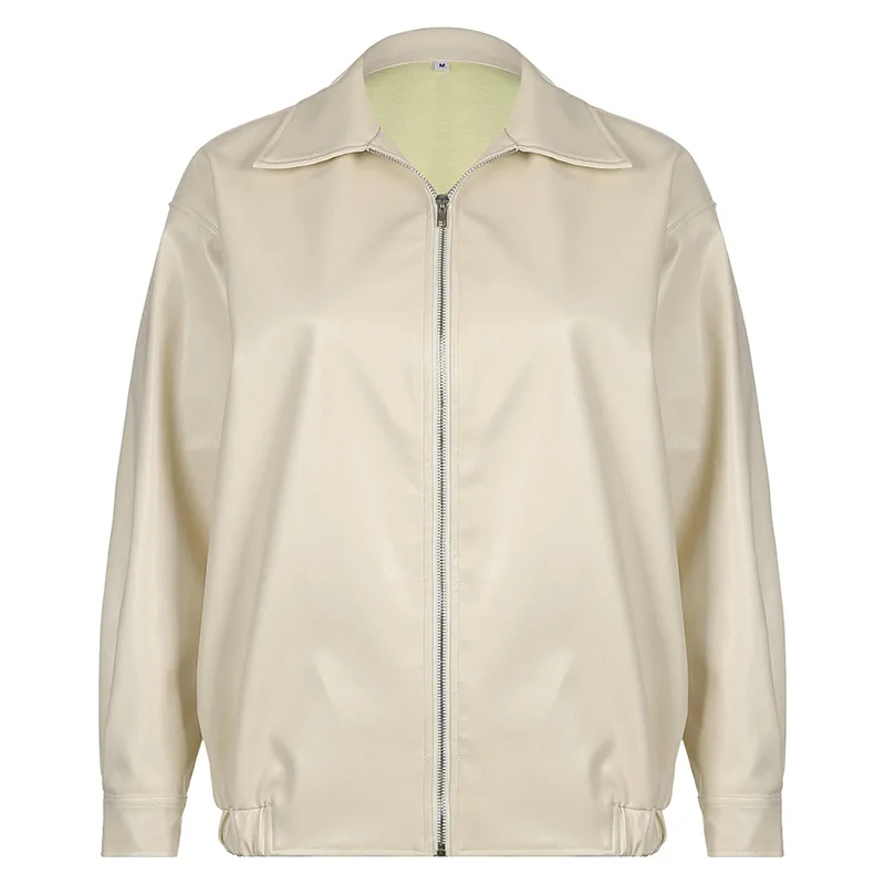 PU Jacket Spring Autumn Women Faux Leather Jacket Ladies Solid with Belt Zipper Biker Coat Female Casual Outwear Winter Coats