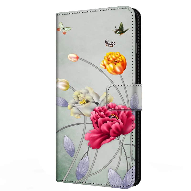 Elegant Leather Wallet Flip Stand Case with Magnetic Closure