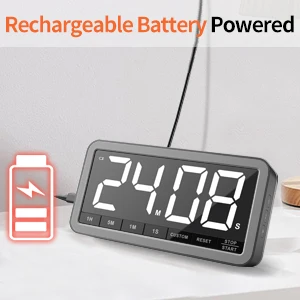 LED Großbild-Multifunktions-Timer wiederauf ladbar 99 Stunden Countdown Lernen Lesen Küche Kochen Backen Stoppuhr Timer – Detail 11