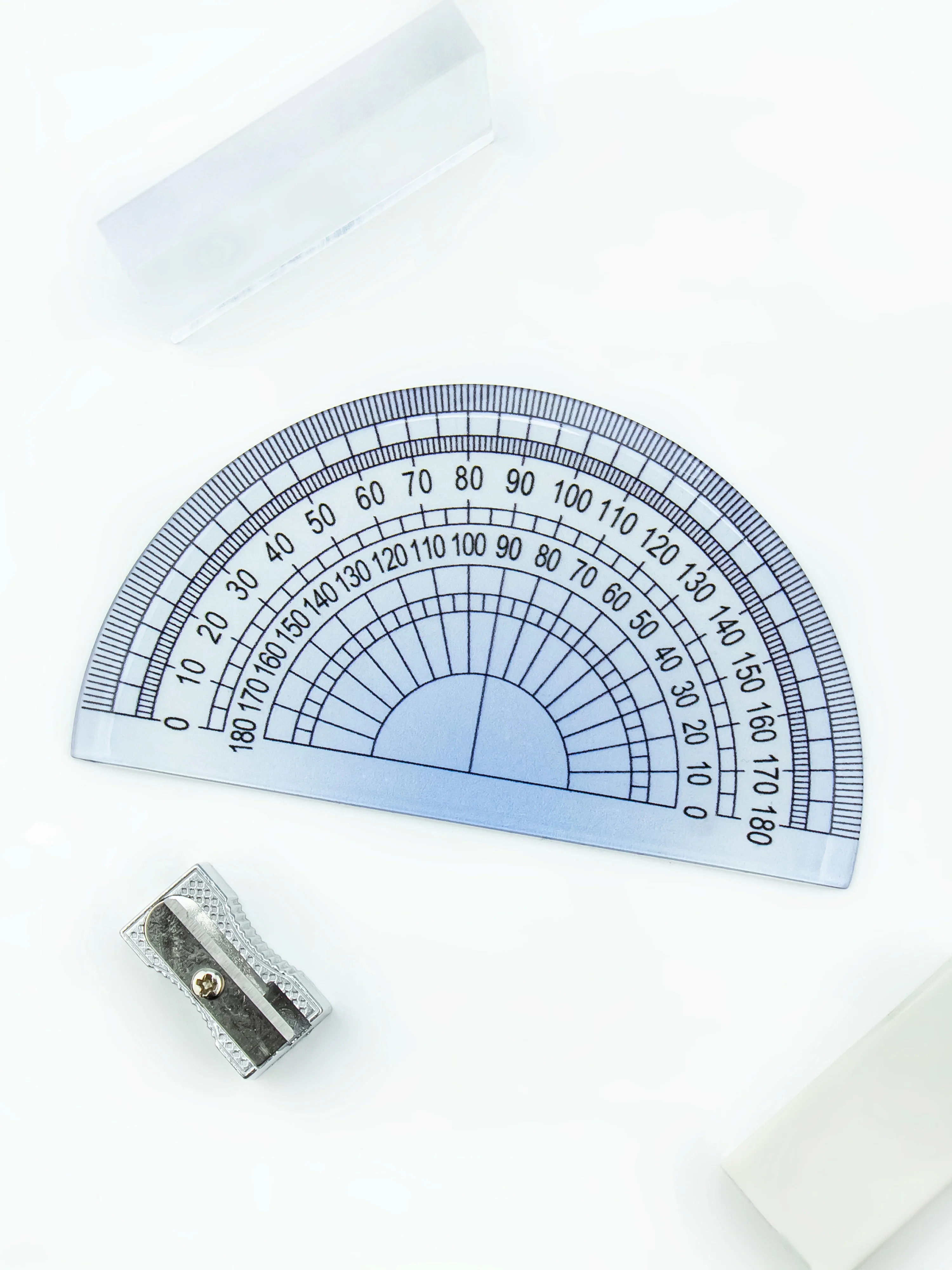 15/20cm 멀티 컬러 그라데이션 자 세트 - 내구성이 뛰어나고 정확한 측정 도구 (각도기, 삼각형 세트, 반원형 포함)
