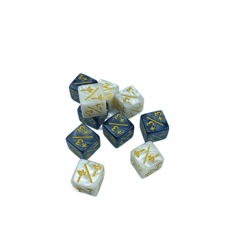 Dice 10pcs 16mm 6 Side Counting Dice +1/-1 Black White Kids Toy For Game Counting Counters boardgame toys