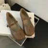 Novelty Split Toe Flat Shoes Woman Quality Leather Mary Janes Japanese Style Trotters Flats Ankle Bele Tabi Ninja Loafers Women 1