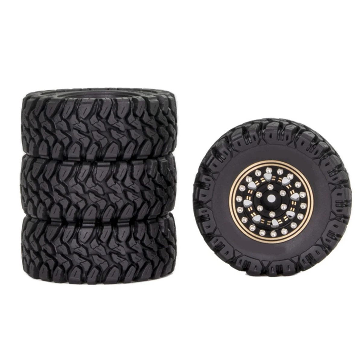 

For Traxxas 1/18 TRX4M Land Rover 1.2-Inch Brass Wheel Tire 1/24 SCX24 FMS,B