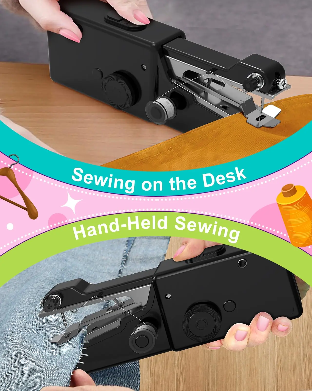 Handheld sewing machine, quick sewing and portable sewing machine for emergency sewing, easy to use sewing machine 5