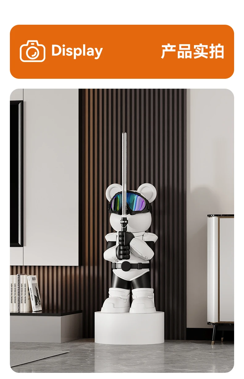 Light Saber Violent Bear Statues Living Room Large Floor-standing Scupltures Ornaments Home TV Cabinet Decorations