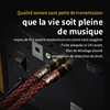 Cable audio RCA vers RCA, 1 paire, câble d'interconnexion HIFI stéréo