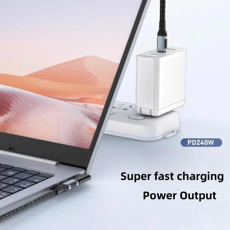 ?   240W USB C 연장 어댑터 90/180도 타입 C 남성-여성 연장 OTG 40Gbps 고속 데이터 어댑터 컨버터 충전 어댑터