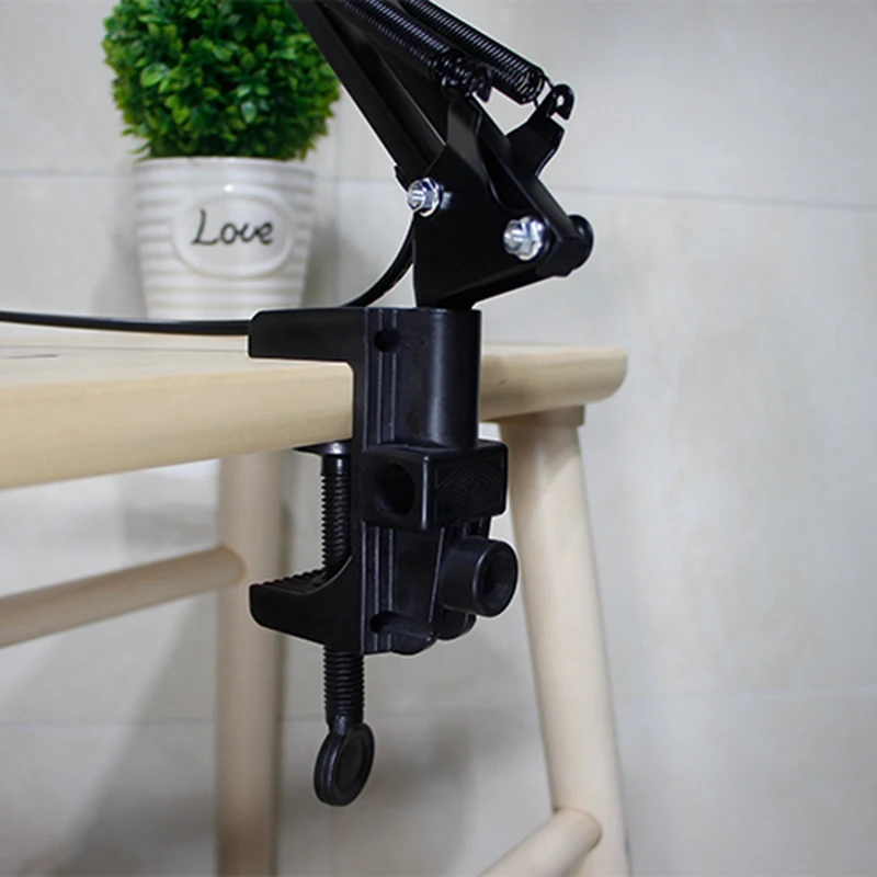 

Универсальная Настольная лампа с зажимом, осветительный прибор с круглым основанием, с поворотным рычагом, аксессуары для настольных ламп, черный цвет