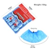 1Pack/100 Pcs Medical Waterproof Boot Covers Plastic Disposable Shoe Covers Overshoes Rain Shoe Covers Mud-proof Blue Color 5