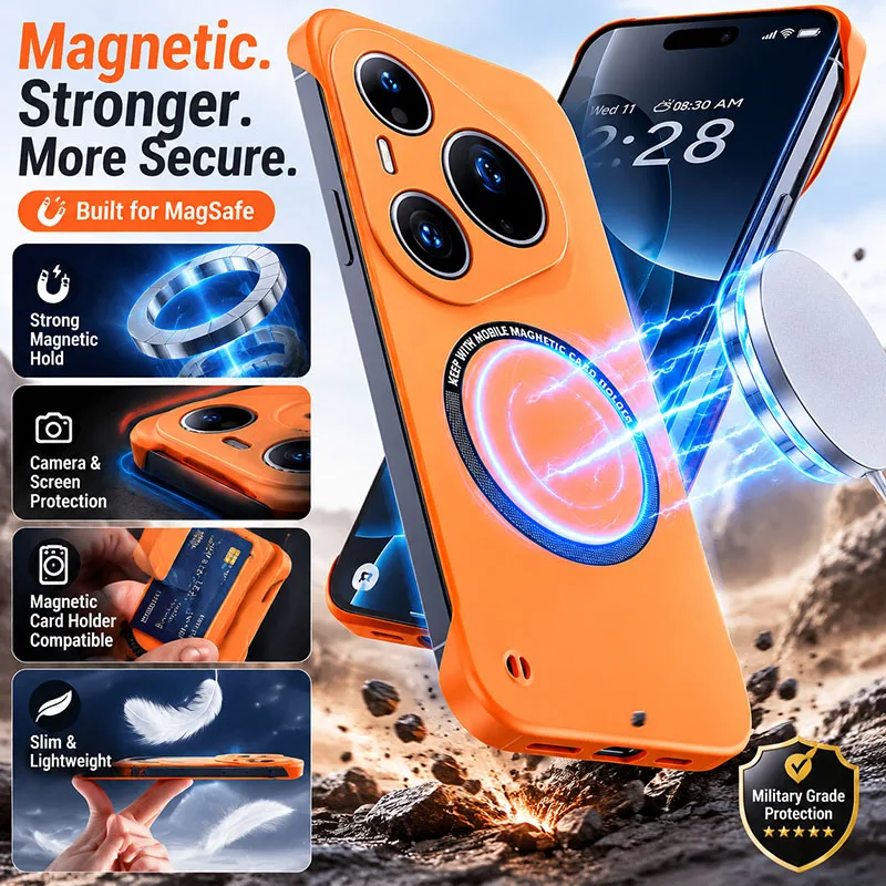 Strong Magnetic Wireless Charging Shell - Lightweight PC Bumper Protector Cover
