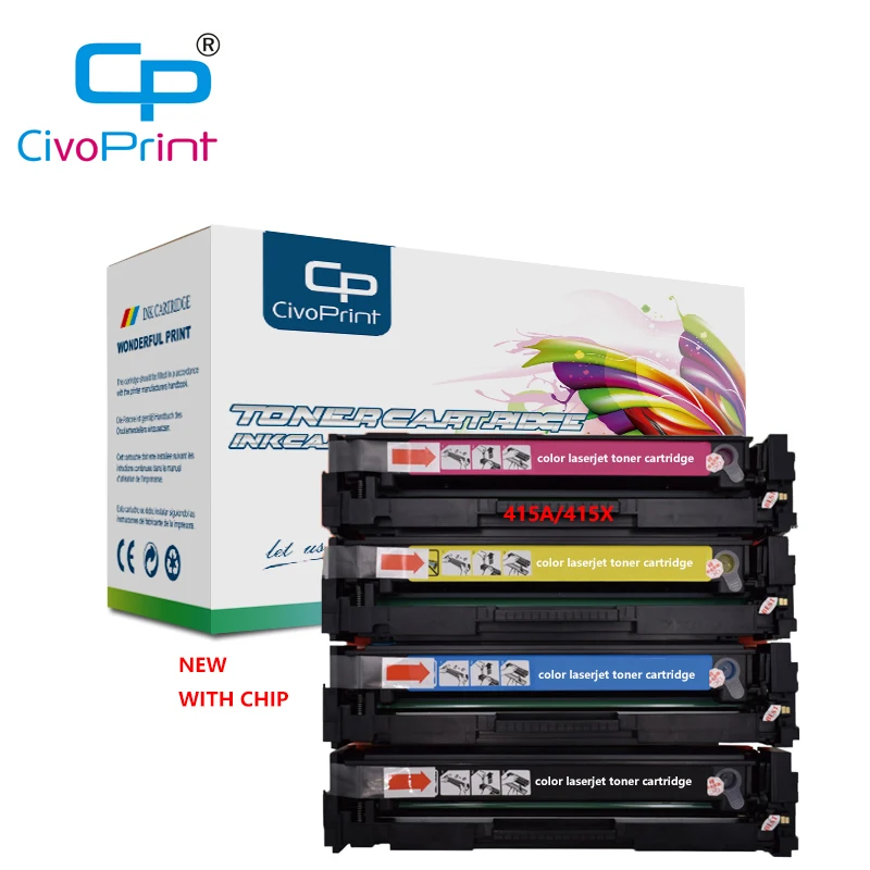 Civoprint 4 adet yeni 415a 415x W2030A Toner kartuşu uyumlu HP LaserJet Pro  M454dn M454dw MFP M479dw M479fdn - AliExpress