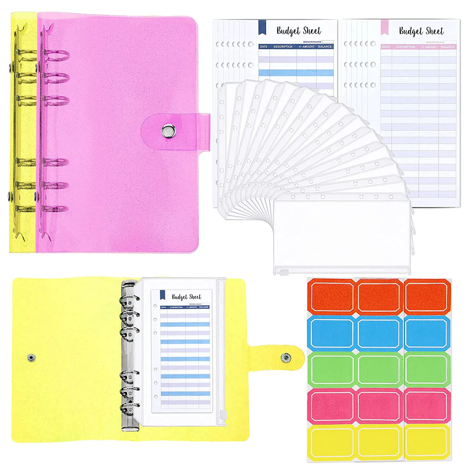 couleur rouge 1 Classeur de Budget en PVC, Organisateur avec