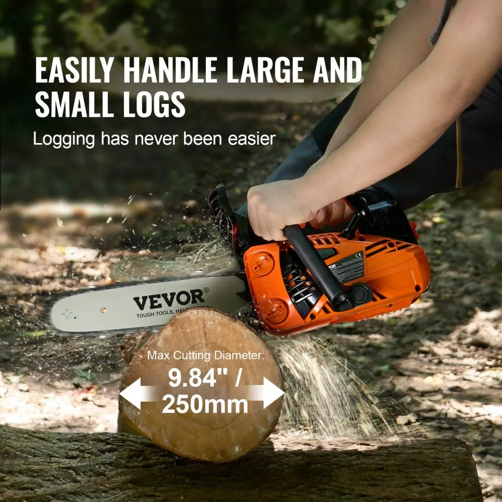 VEVOR Gasoline Chainsaw Gas Powered Wood Cutting Engine Handheld Cordless for Tree Wood Branch Cutting Farm Garden Ranch 4