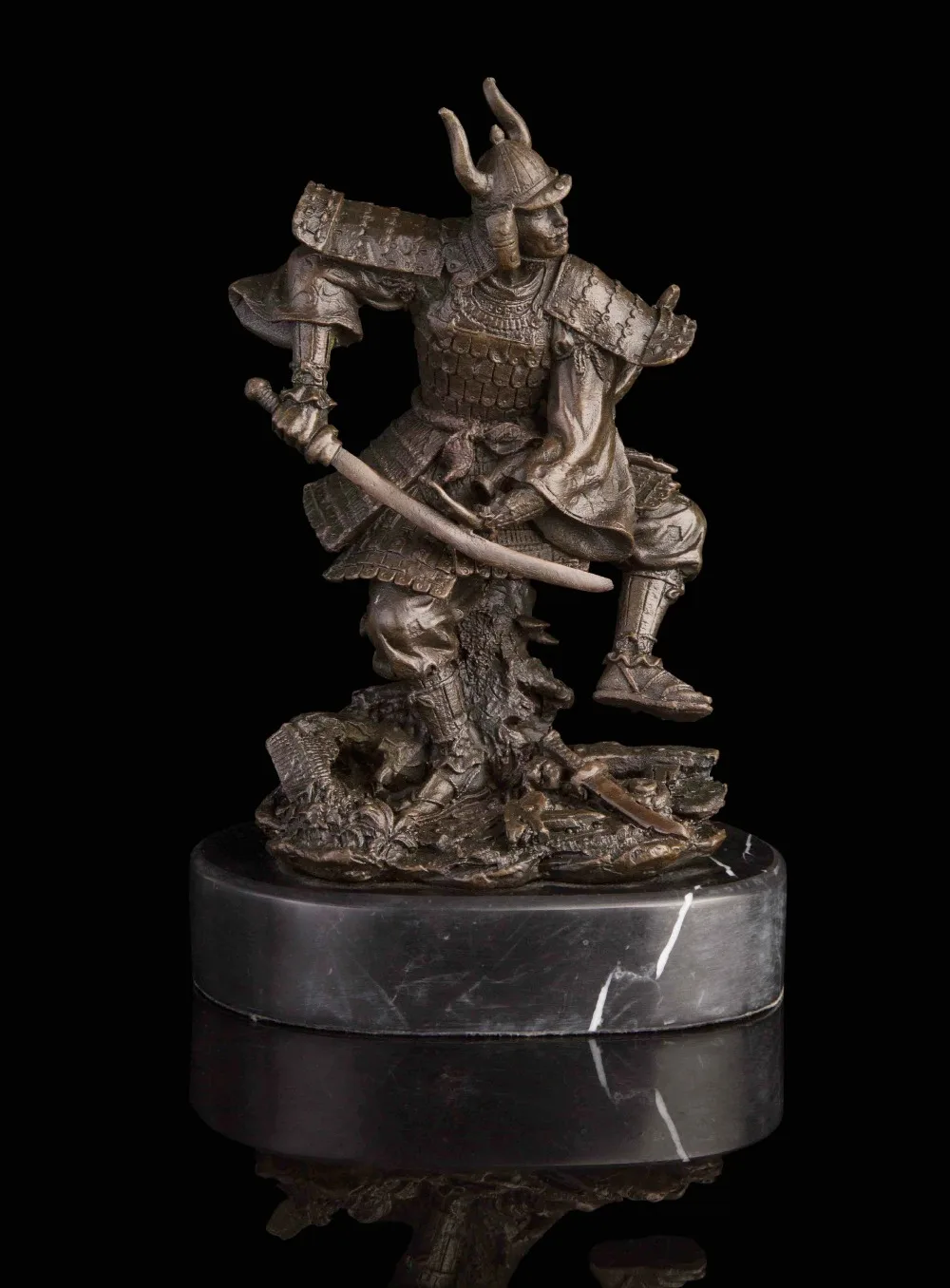 Top Cool Art Work-Imperatore Del Giappone Mikado Samurai Sculpture Art Statua In Bronzo-Home Office Portico Lobby Arte Decorativa