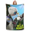 The Wild Robots Blanket 2024 New Cartoon Fuzzy Throw Blankets Bedroom Sofa Decoration Soft Warm Breathable Rug Piece 4