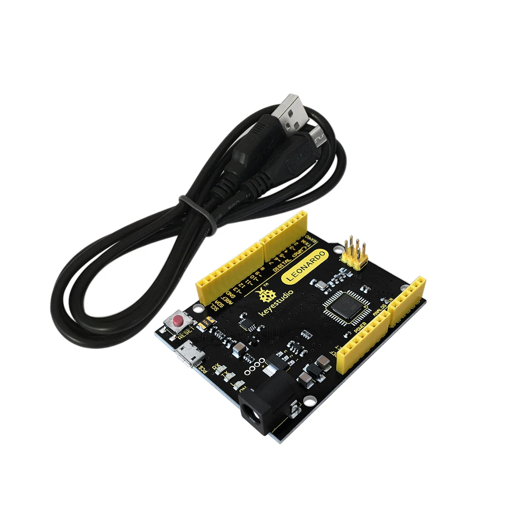 Keyestudio Leonardo R3 carte de développement + 1M câble Micro USB MCU ATMEGA32U4 pour projet Arduino Leonardo bricolage