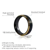 Black 8MM Tungsten Carbide Rings For Women Men Couple Wedding Ring Gold Color Edge Band Boy Dad Son Size 6-14 4