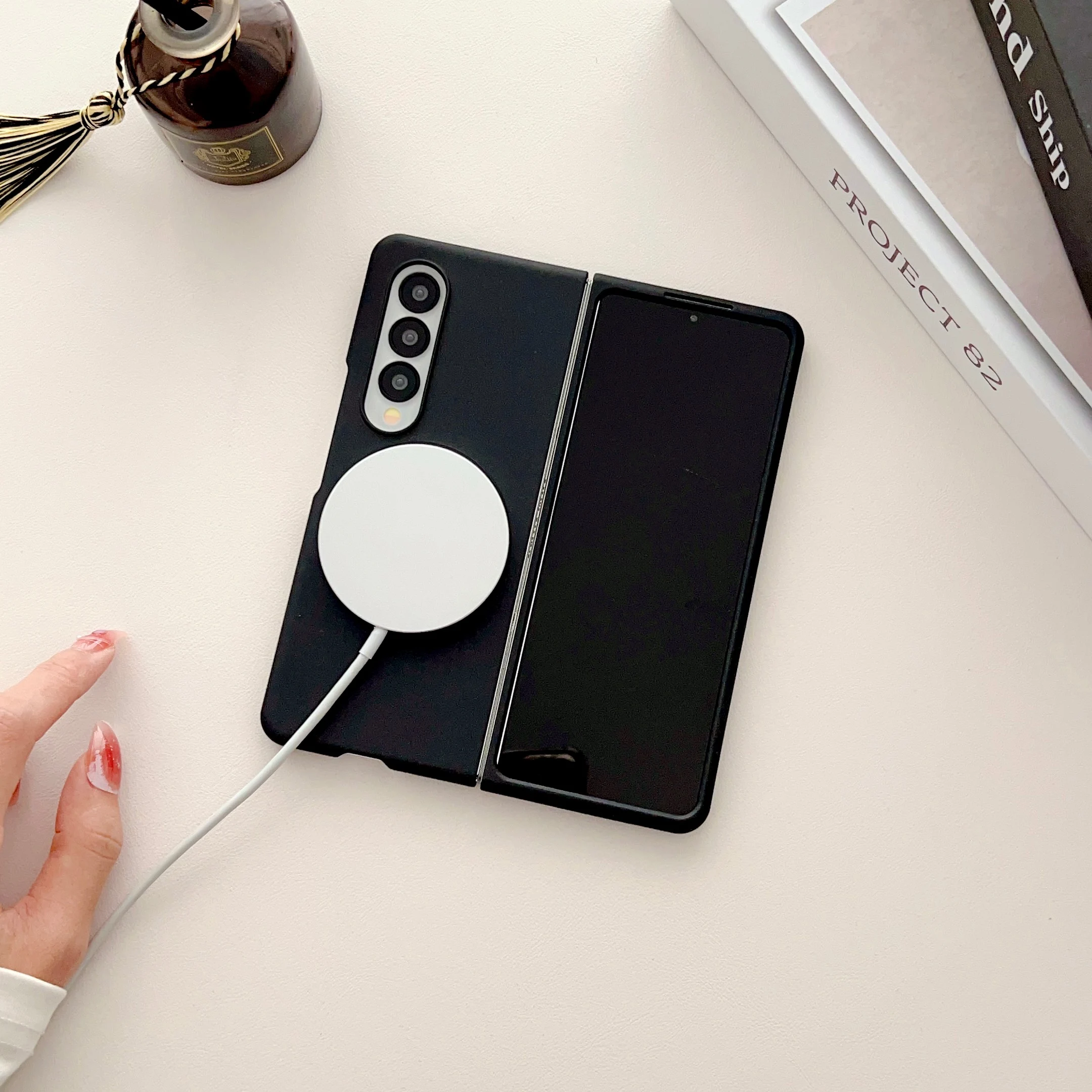 For Samsung Galaxy Z Fold 4 3 Magsafe Case Magnetic Wireless Charging  Ultra-thin Skin Friendly Matte Silicone Shockproof Cover - AliExpress