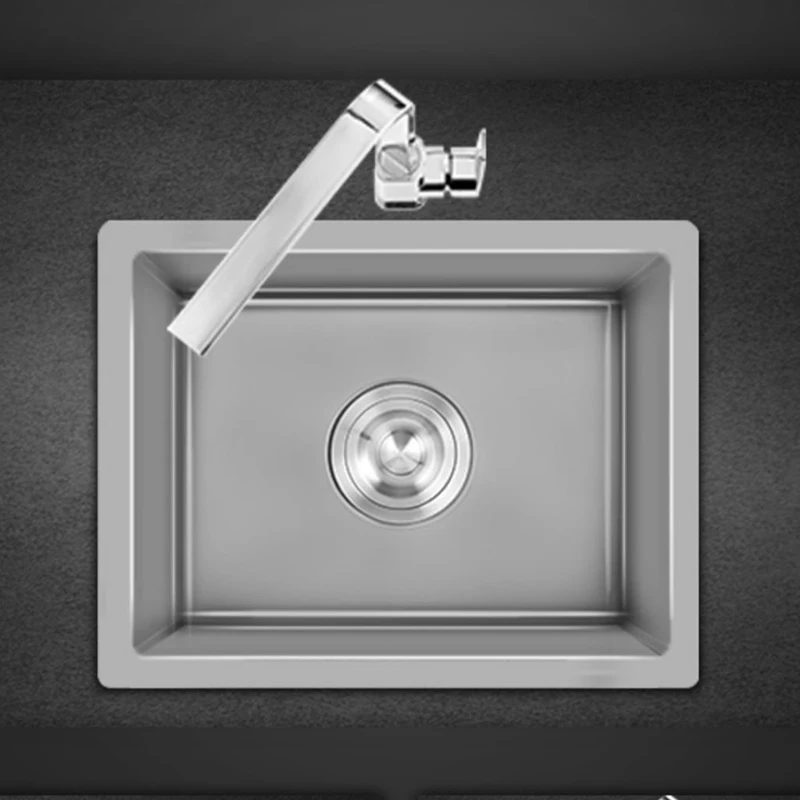 Small Kitchen Sink Above Counter or Undermount 304 Stainless Steel Single Bowl Washing Basin Drain Accessories for Kitchen